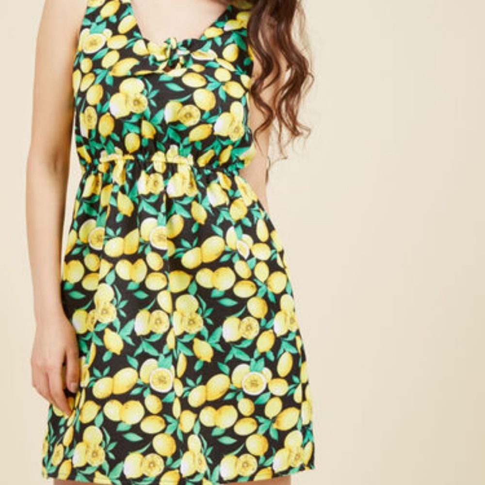 Modcloth Caught in a Citrus Cycle A-Line Dress